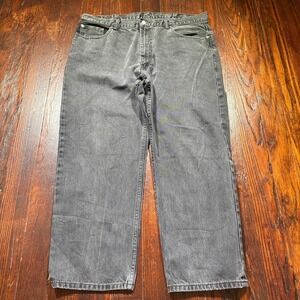 Levis 550 Jeans Mens 42x30 Black Relaxed Straight Faded Whiskers Grunge